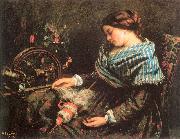 Courbet, Gustave The Sleeping Spinner France oil painting artist